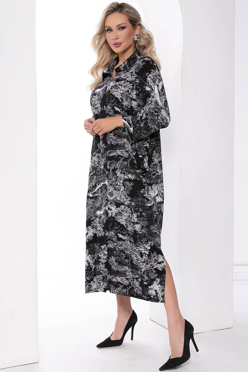 LT Collection Платье 334544 П8036 чёрный, белый