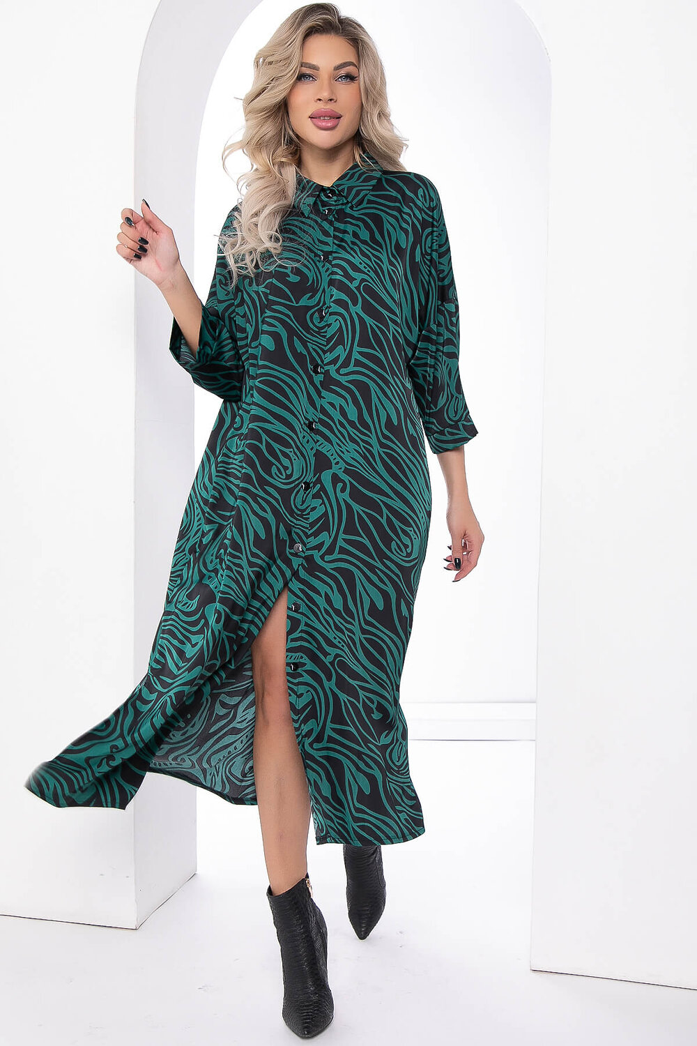 LT Collection Платье 335515 П8035 чёрный, зелёный