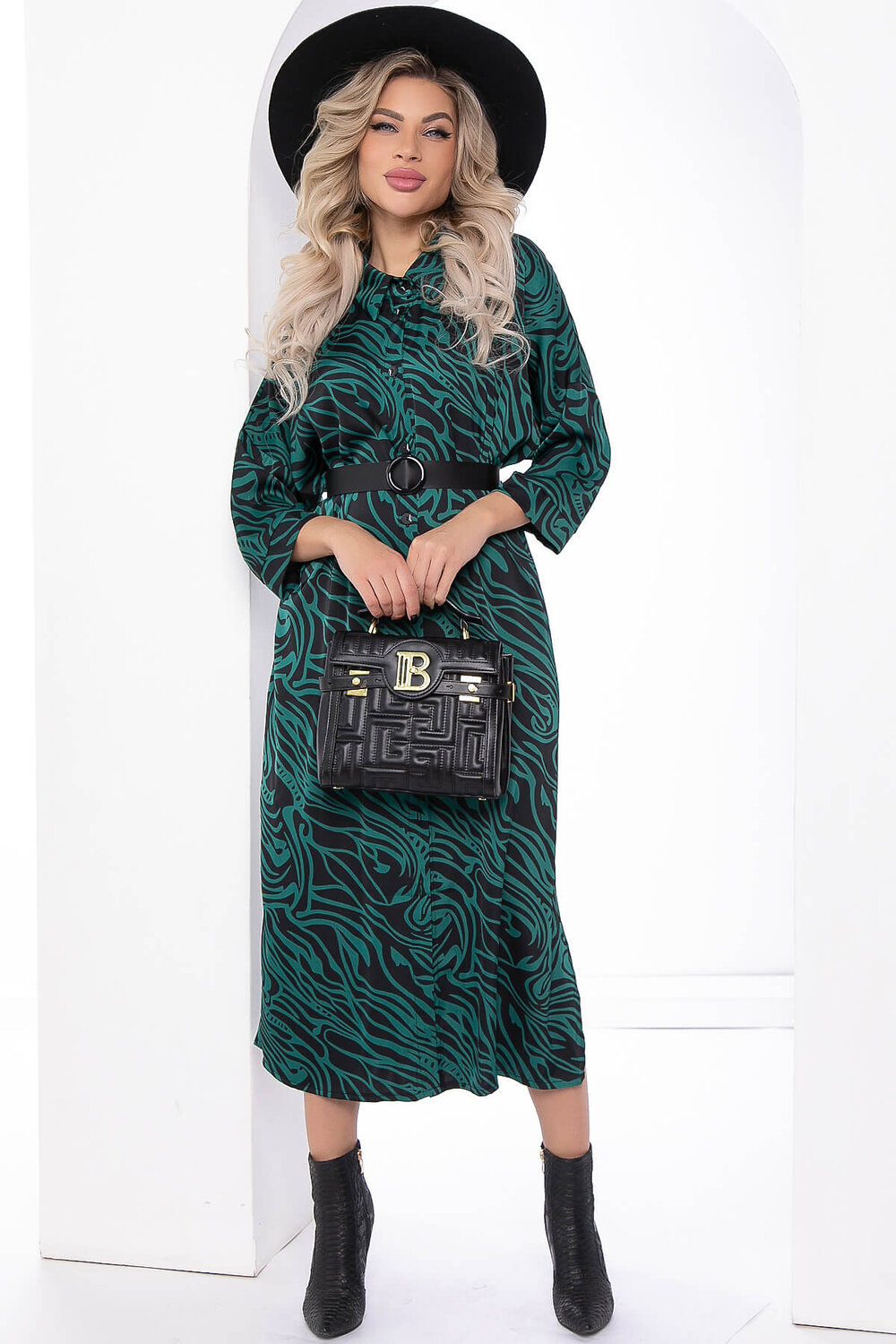 LT Collection Платье 335515 П8035 чёрный, зелёный