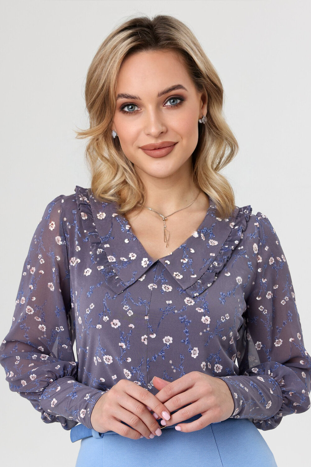 RISE Блузка 335658 7039-27/04 Серый,пудровый