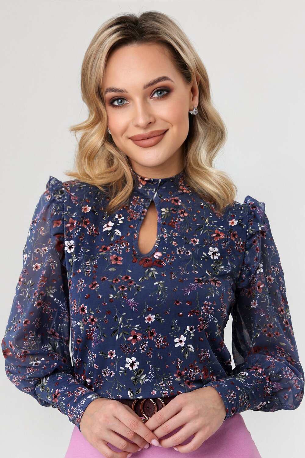 RISE Блузка 335665 7057-27/01 Джинсовый, розовый