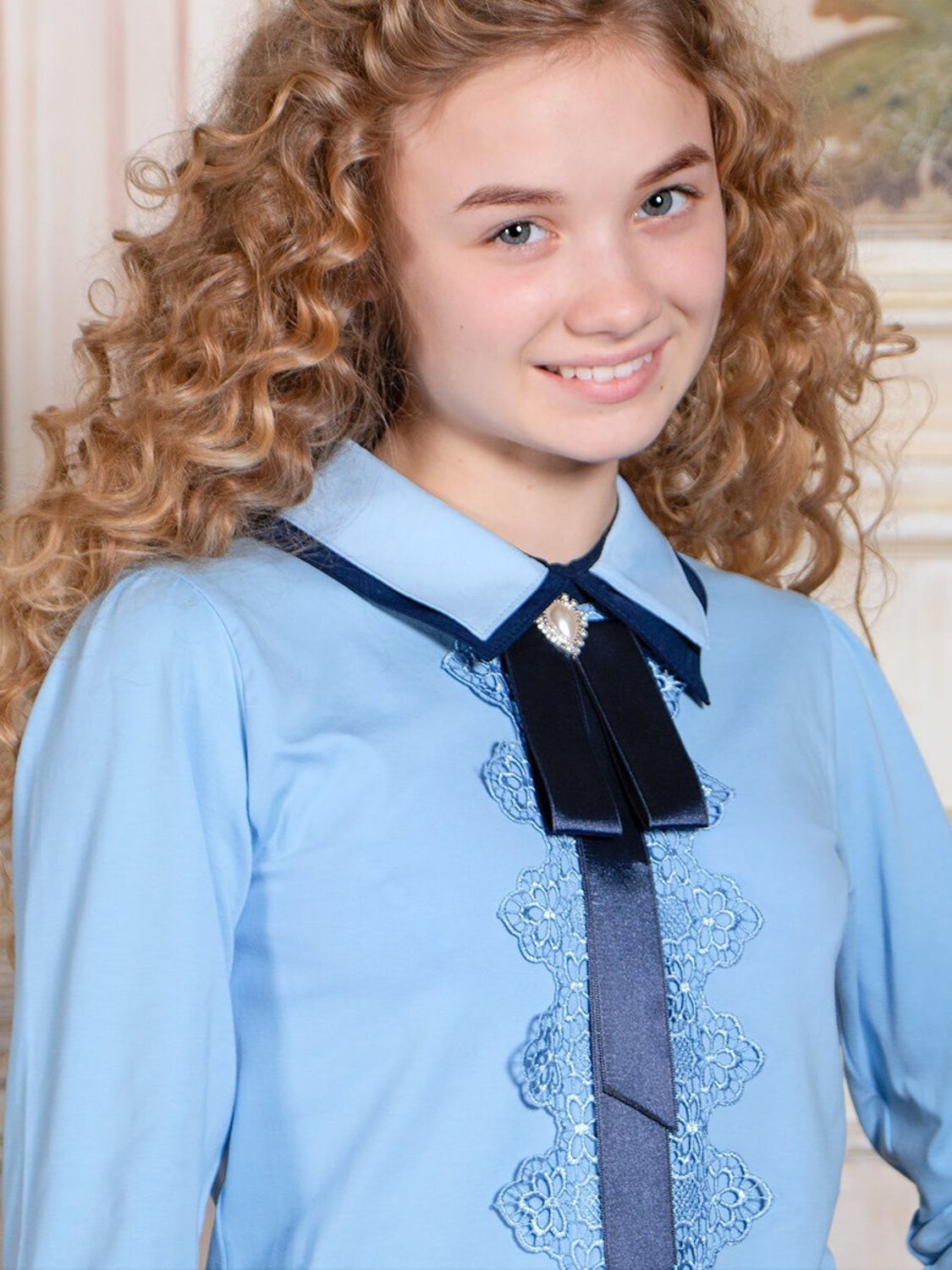Соль&Перец Блузка 337636 SP9388 голубой