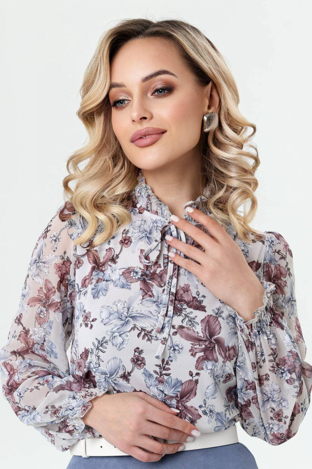 RISE Блузка 362832 7059-24/04 Бежевый, бордовый