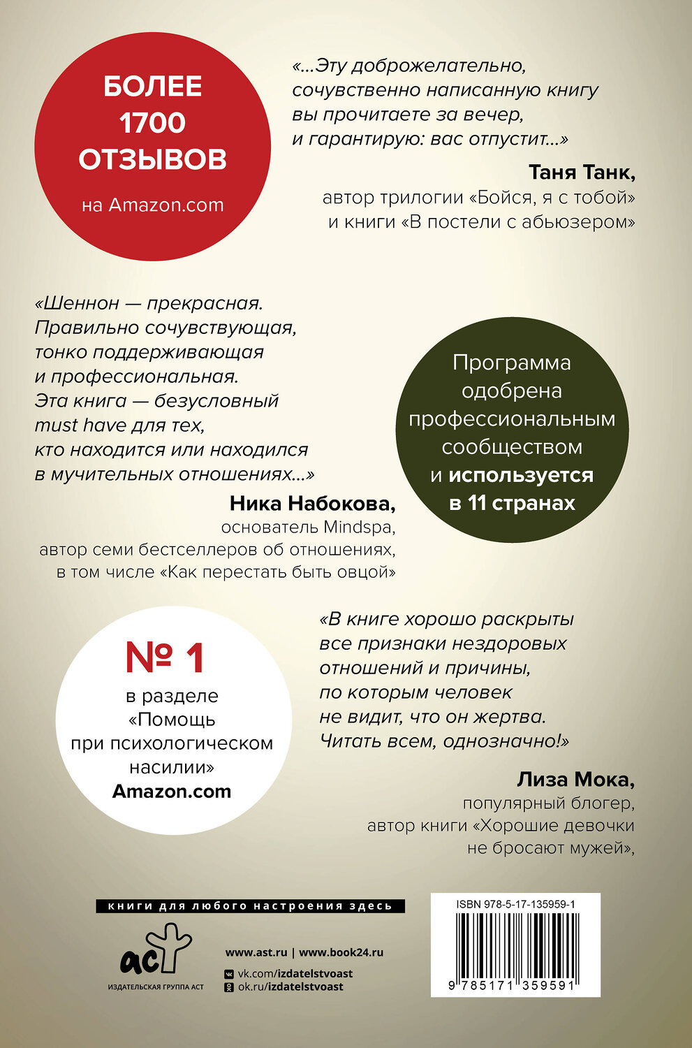 АСТ Шеннон Томас "Невидимые шрамы. Как распознать психологическое насилие и выйти из разрушающих отношений" 372882 978-5-17-135959-1
