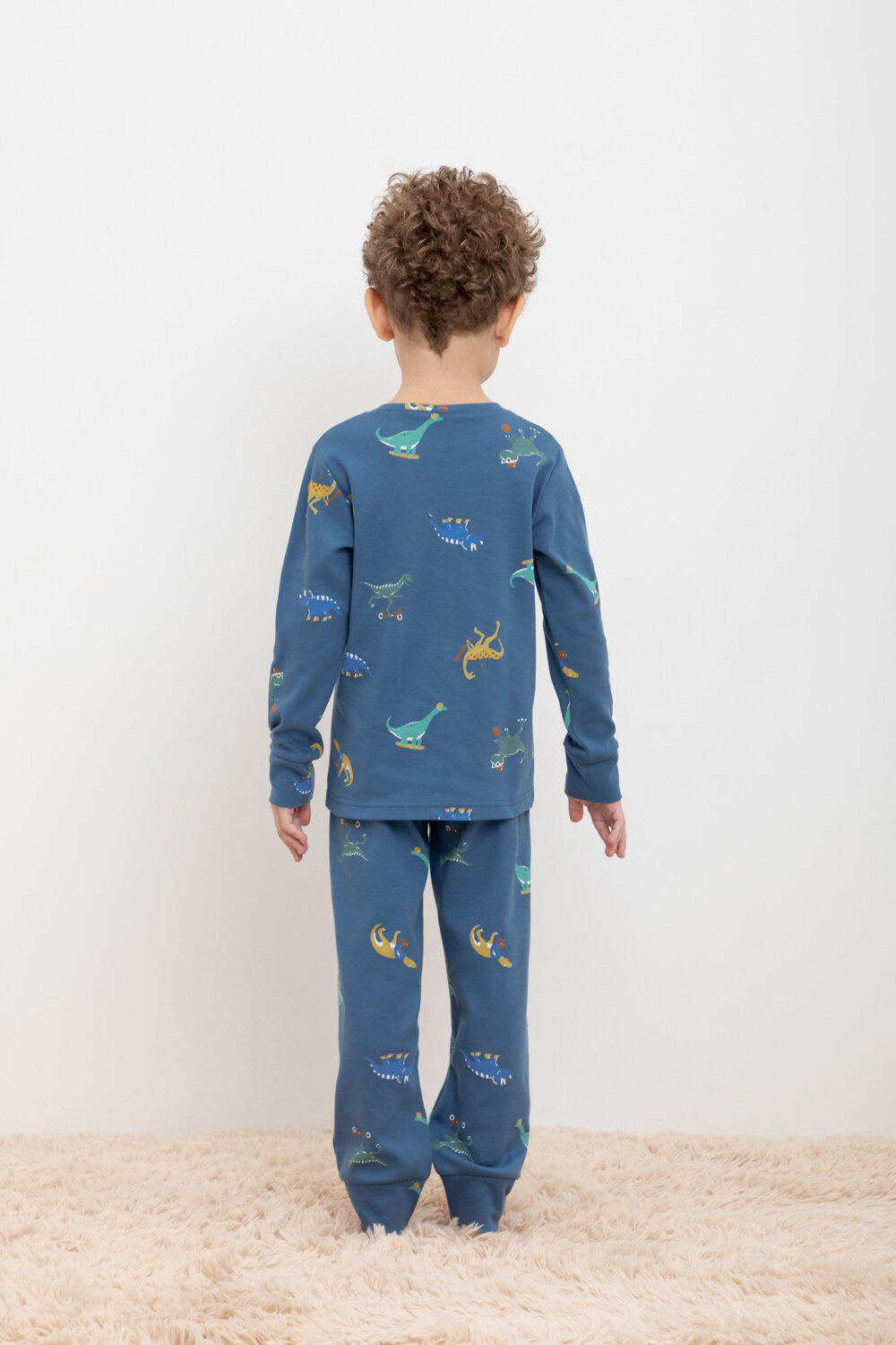 CROCKID Пижама 378372 К 1552 синяя волна, дино спортсмены