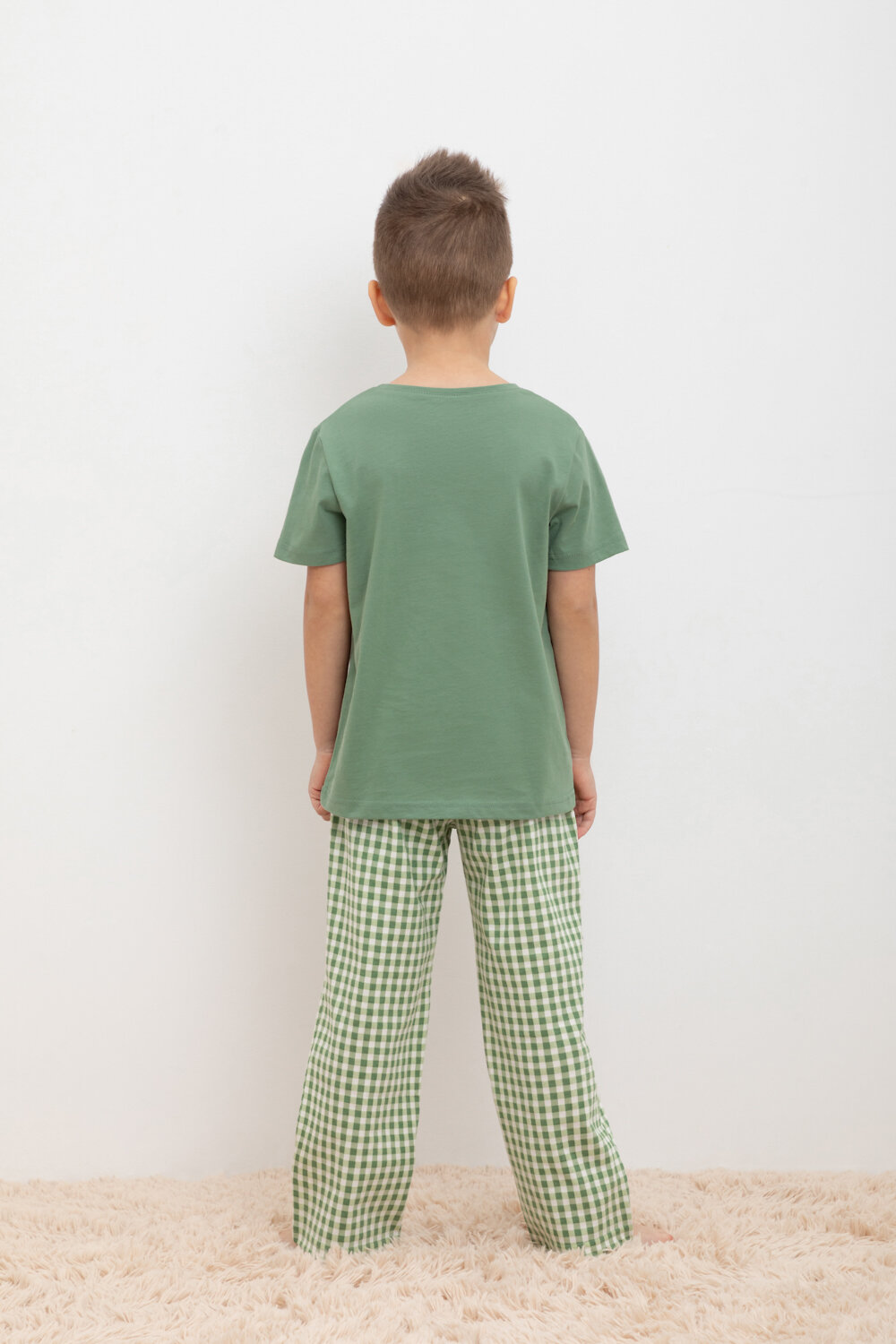 CROCKID Пижама 388019 К 1599 зеленый камень, маленькая клетка