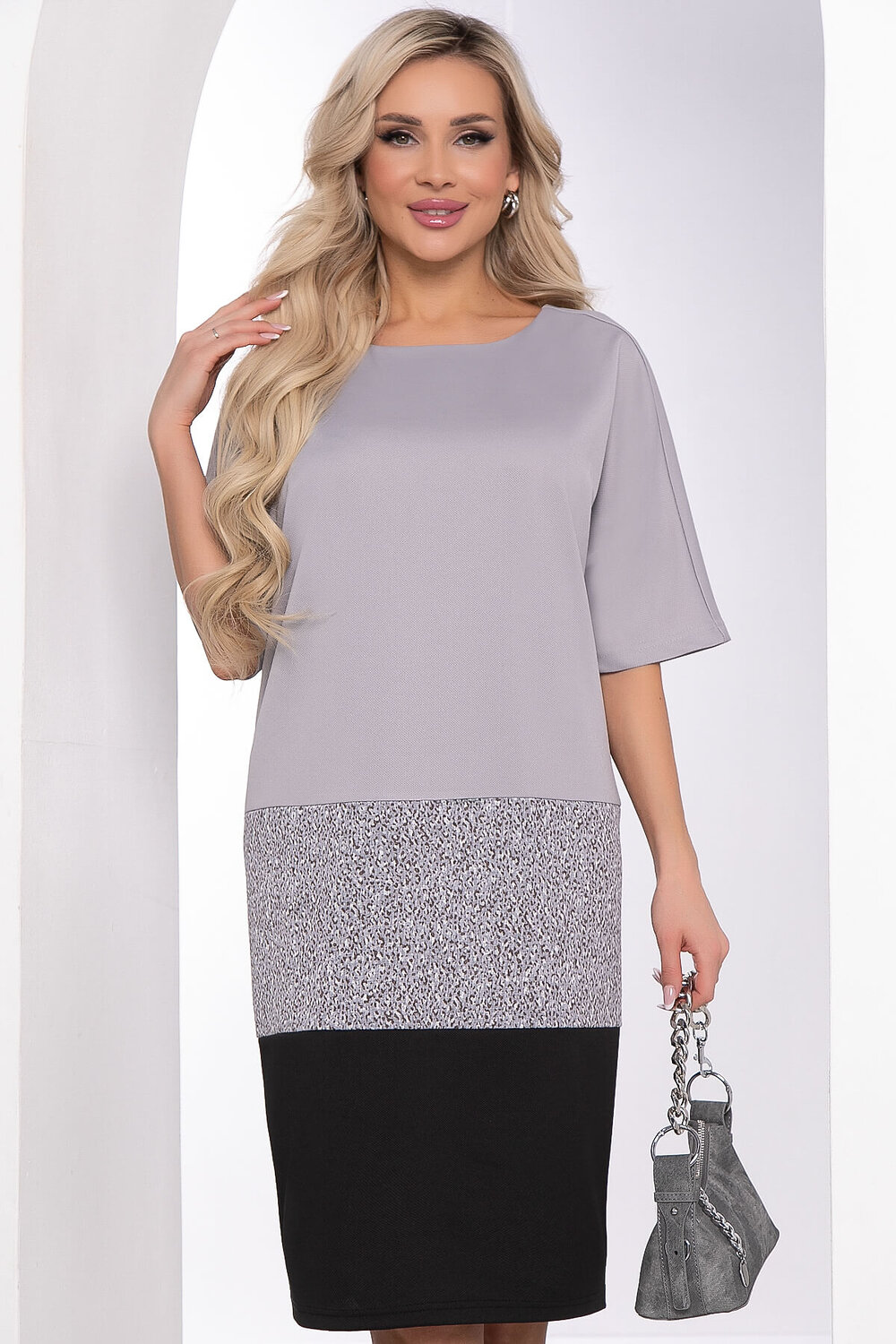 LT Collection Платье 388444 П8389 серо-черный