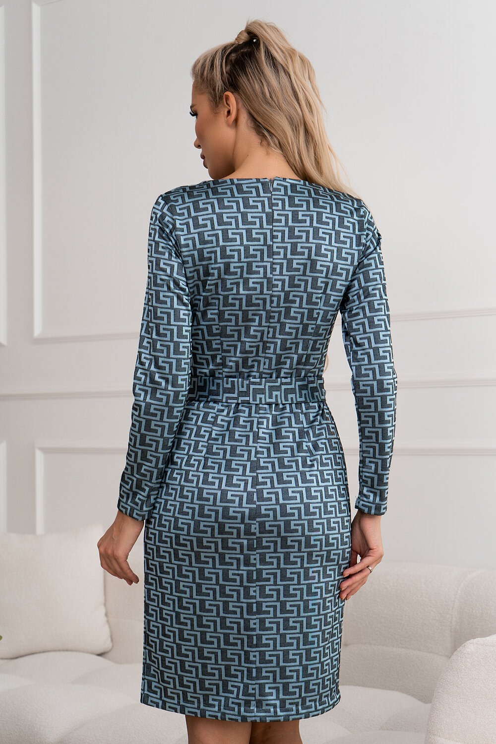 Open-style Платье 389574 5898 бирюза/серый