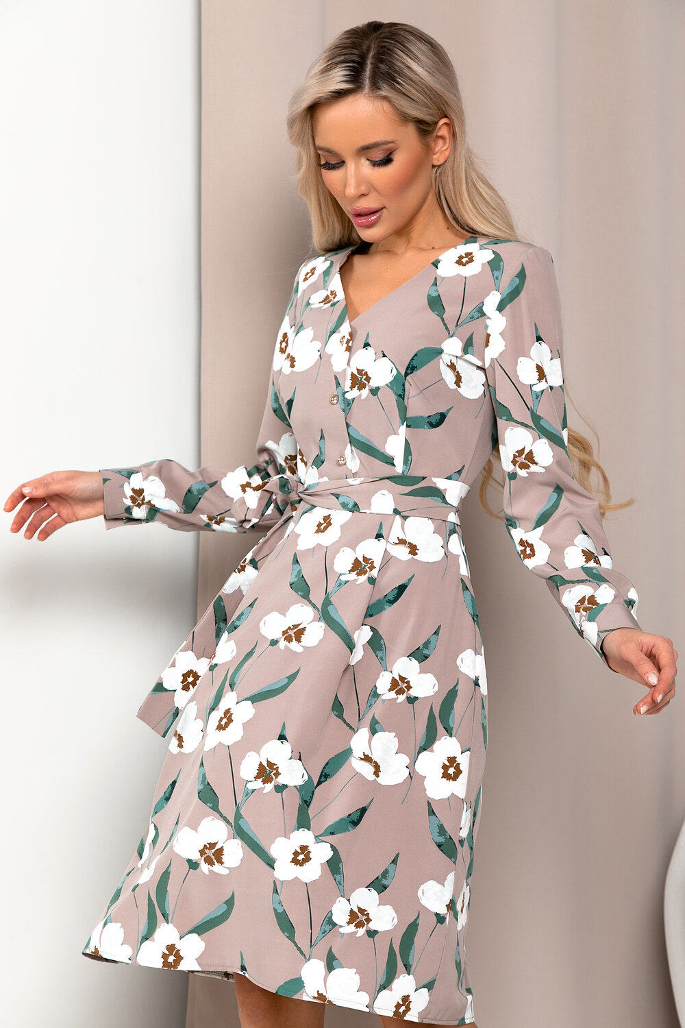 Open-style Платье 389611 6072 серо-бежевый