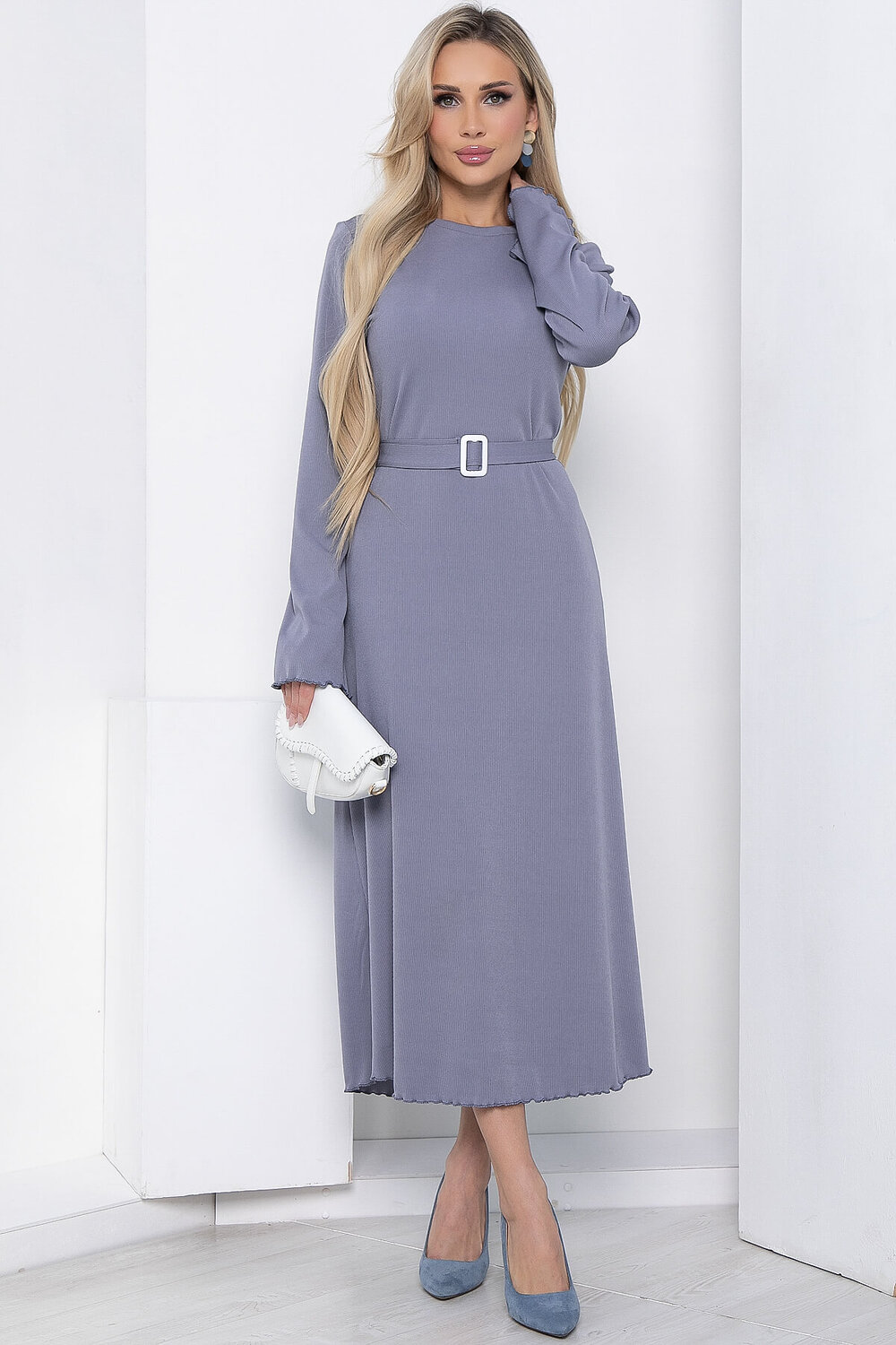 LT Collection Платье 394403 П8576 серо-голубой