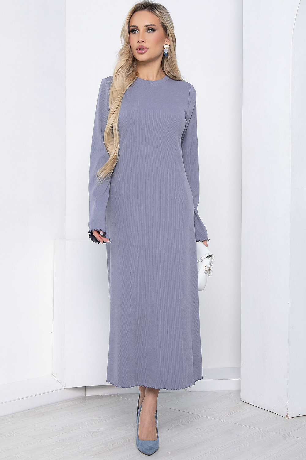 LT Collection Платье 394403 П8576 серо-голубой