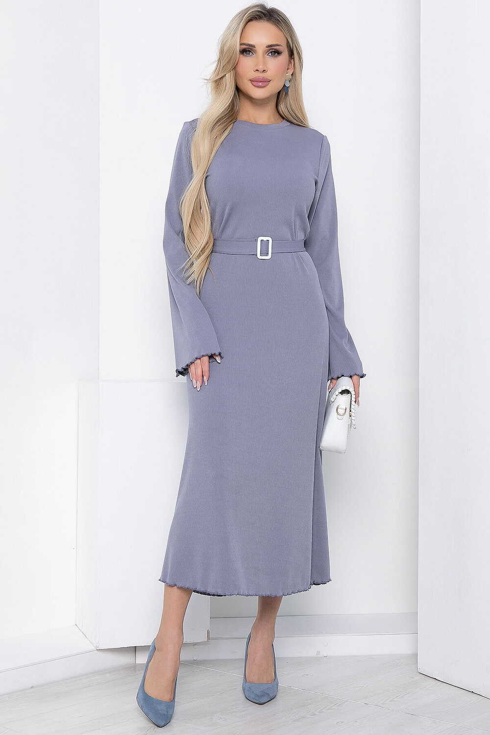 LT Collection Платье 394403 П8576 серо-голубой