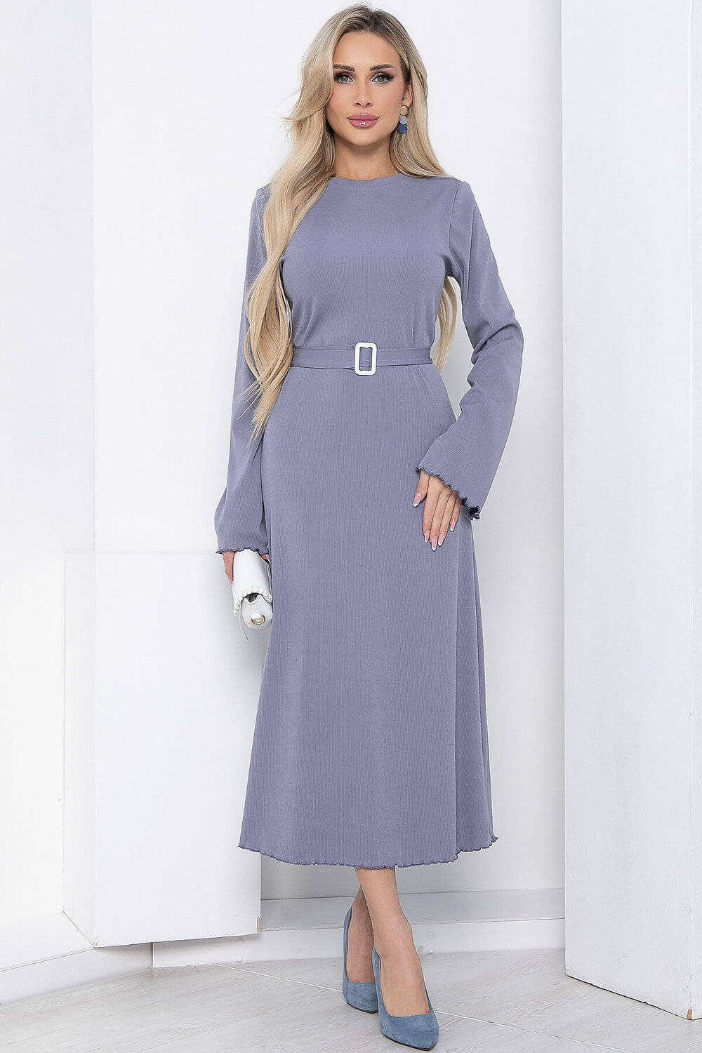 LT Collection Платье 394403 П8576 серо-голубой