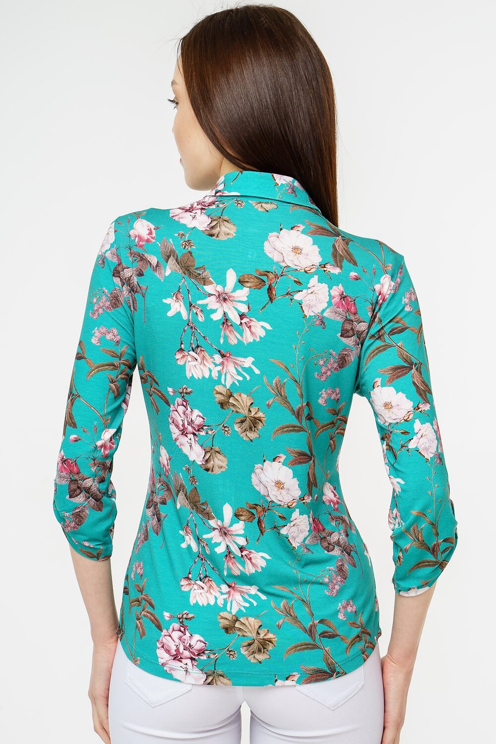 Binita Рубашка 61848 657/1-5 изумрудно-розовый