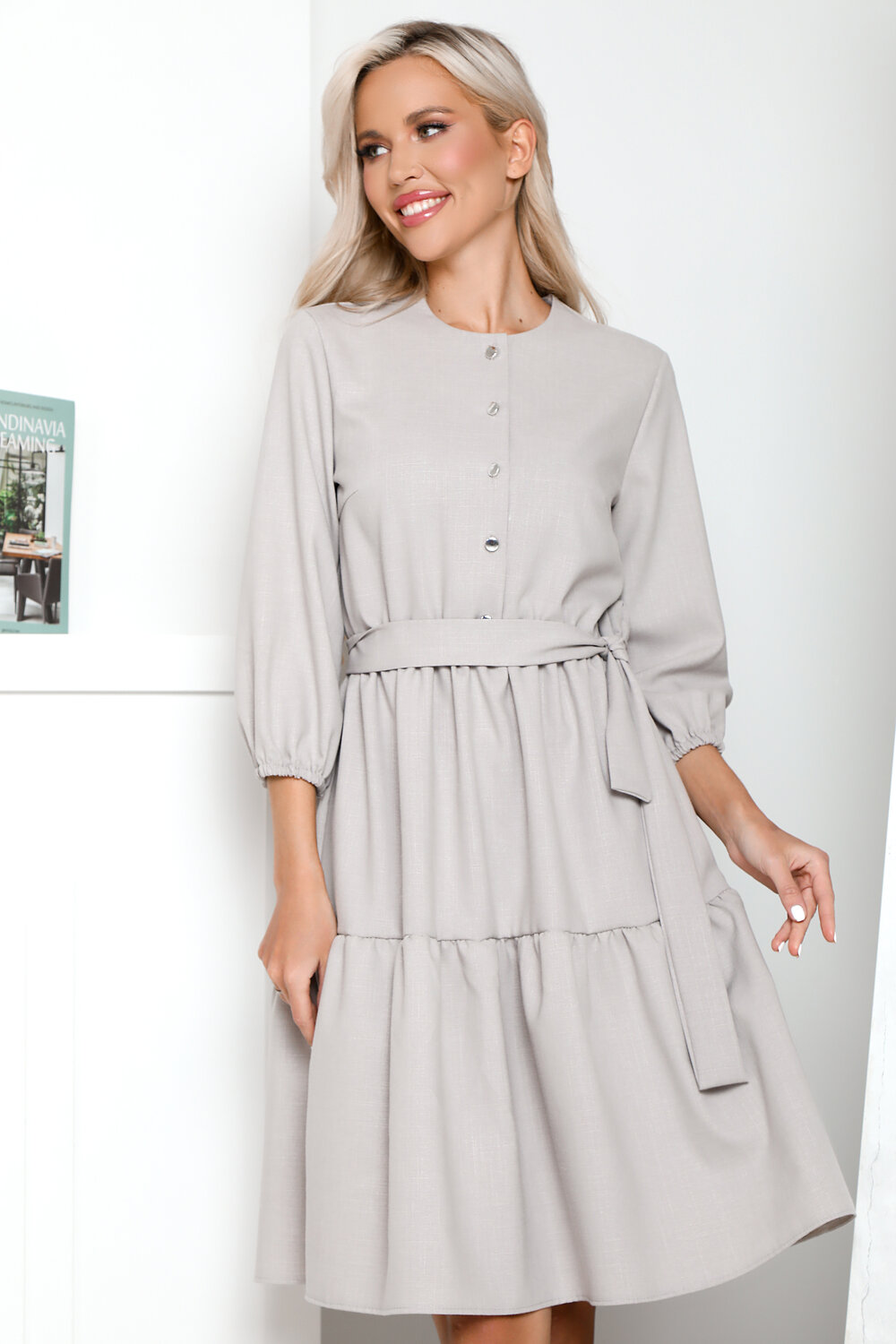 Open-style Платье 395650 6107 светло-серый