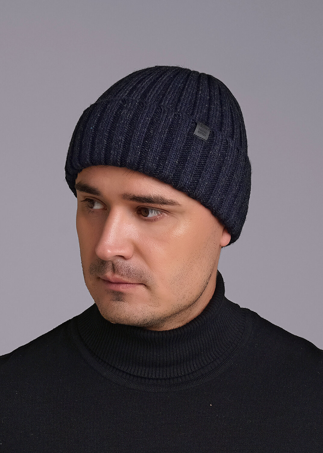 CLEVER Шапка 397787 433812ап т.синий/меланж т.серый