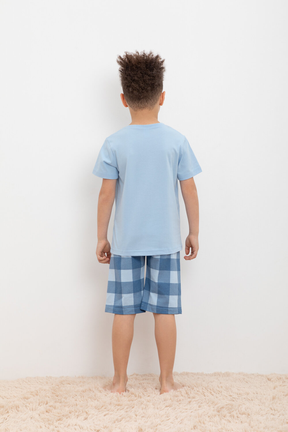 CROCKID Пижама 398242 К 1634-1 небесно-голубой, клетка виши