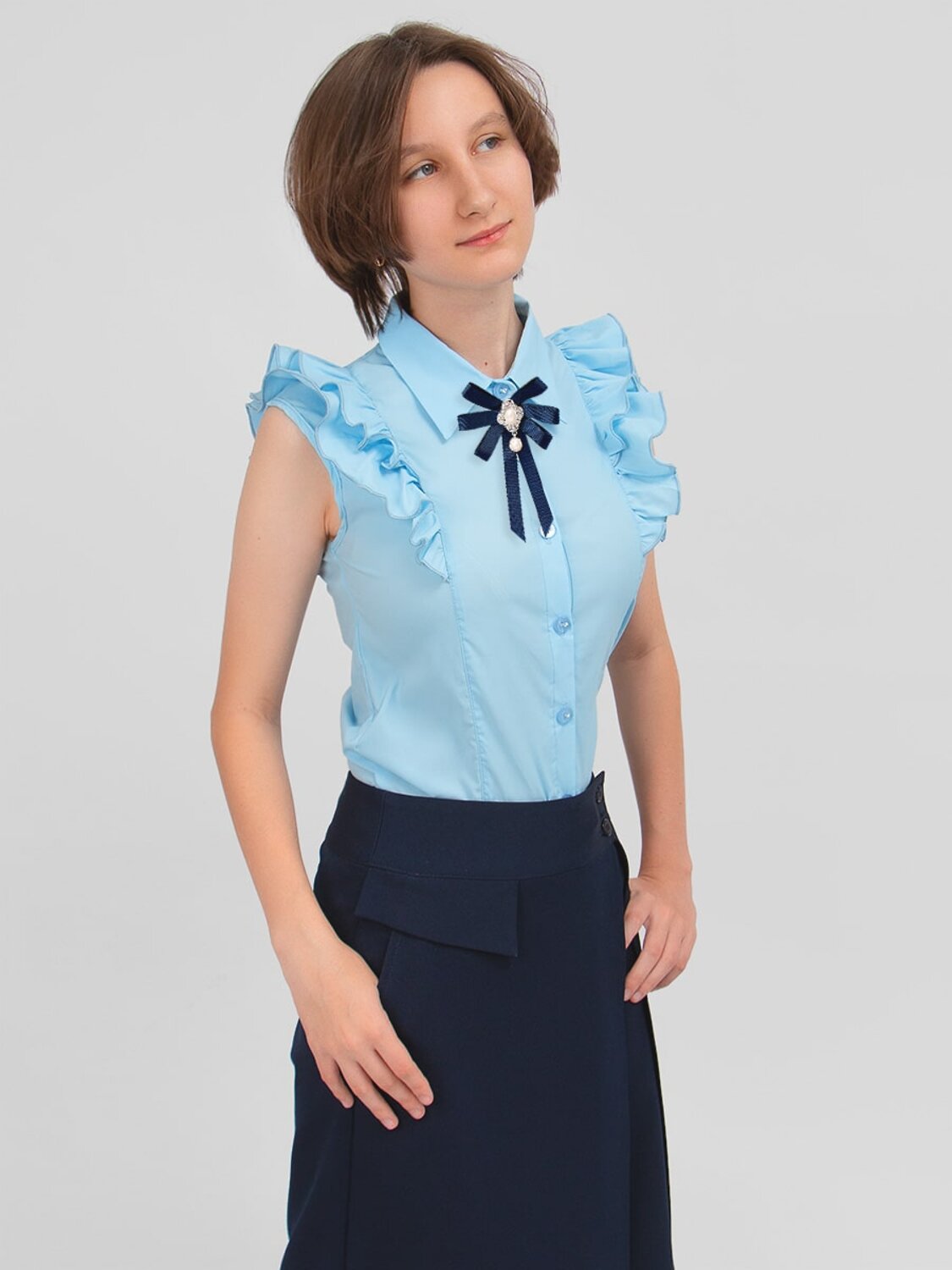 Соль&Перец Блузка 405583 SP0322-1 голубой