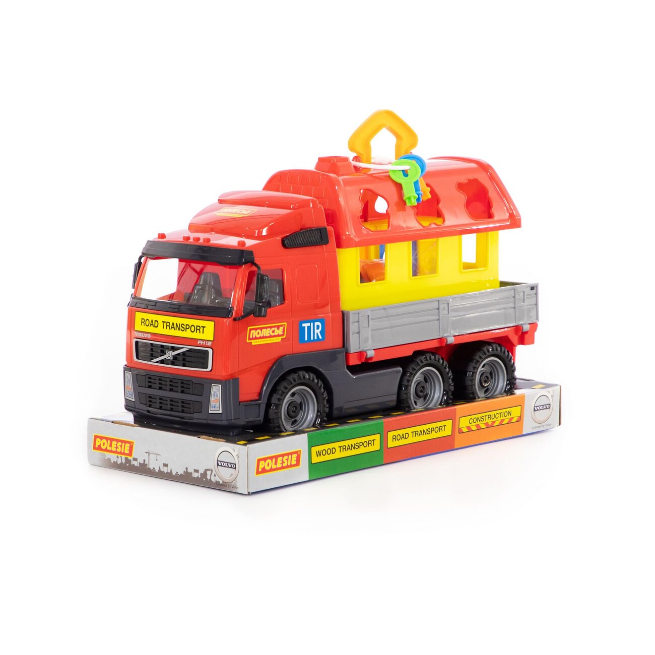 Полесье "Volvo", автомобиль бортовой + домик для зверей (в лотке) 412869 58263