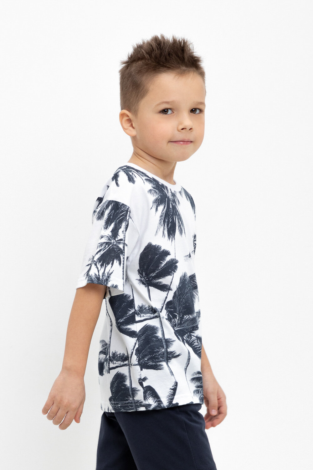 CROCKID Фуфайка 413614 КР 302381 белый, высокие пальмы