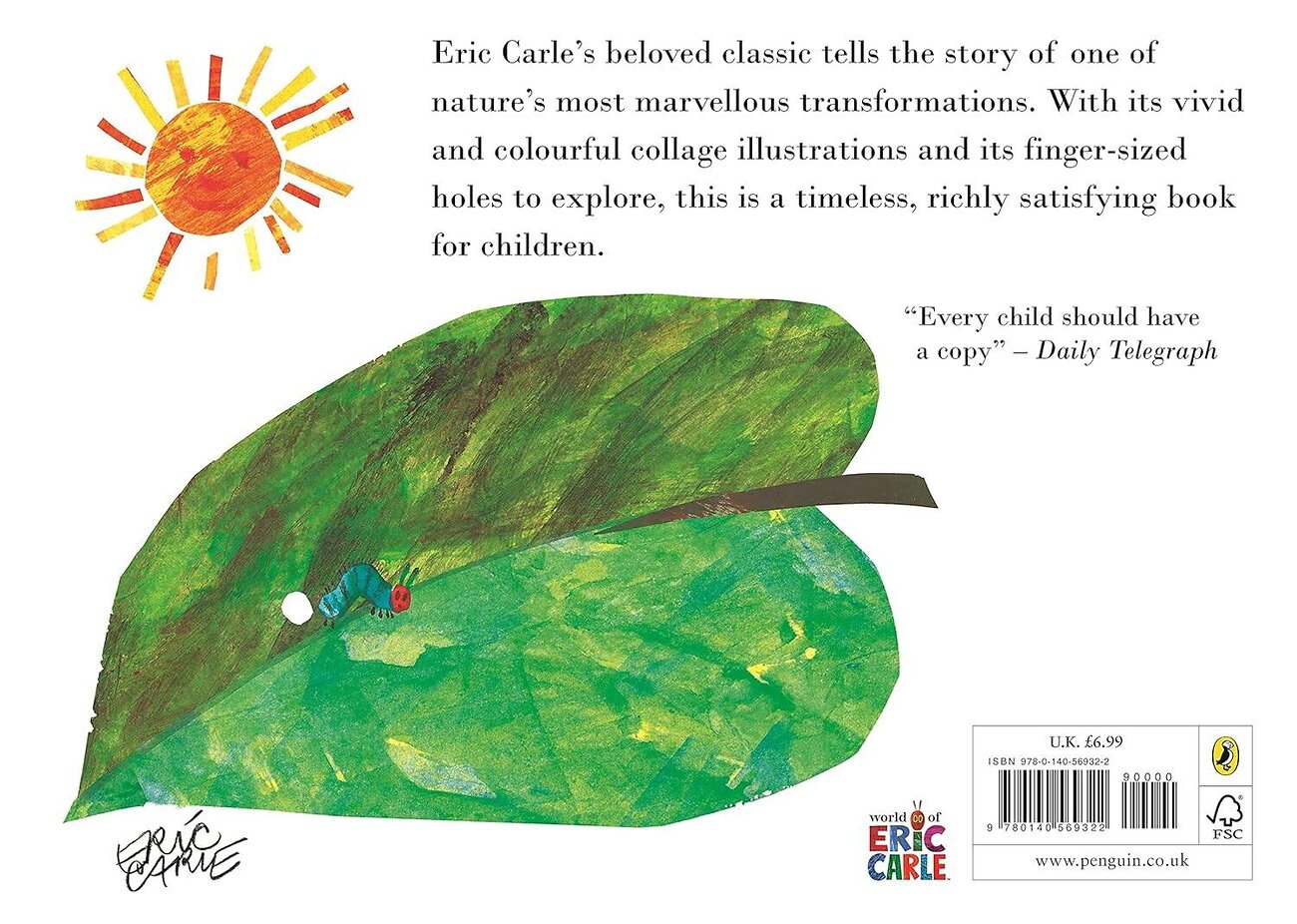 Эксмо "The very hungry caterpillar (Eric Carle) Очень голодная гусеница (Эрик Карл) /Книги на английском языке" 428178 978-0-14-056932-2