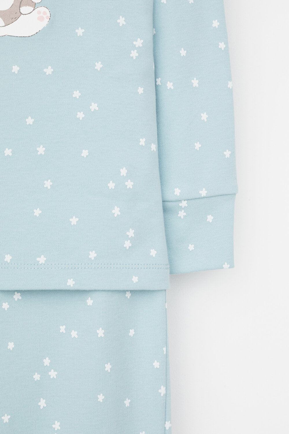 CROCKID Пижама 442679 К 1621 голубой, цветочные снежинки