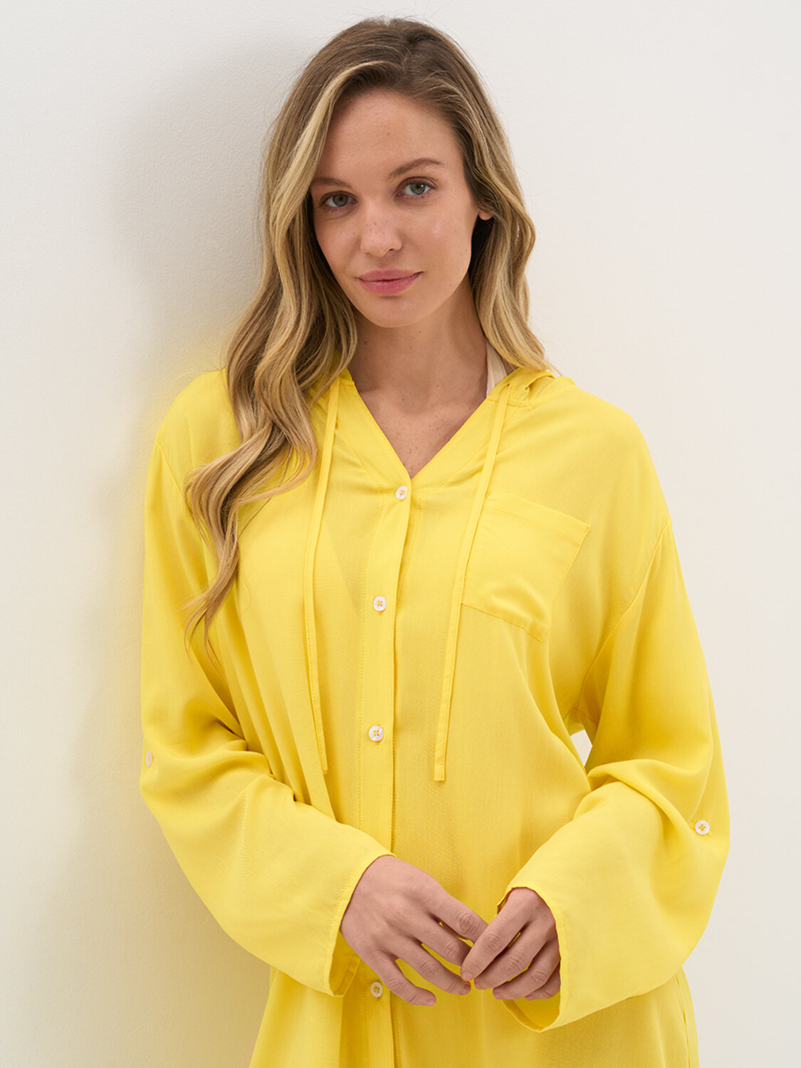 SiSi Туника 463304 Si 0610K VISCOSA Туника пляжная жен.(с капюшоном) укороченная Giallo (Желтый)
