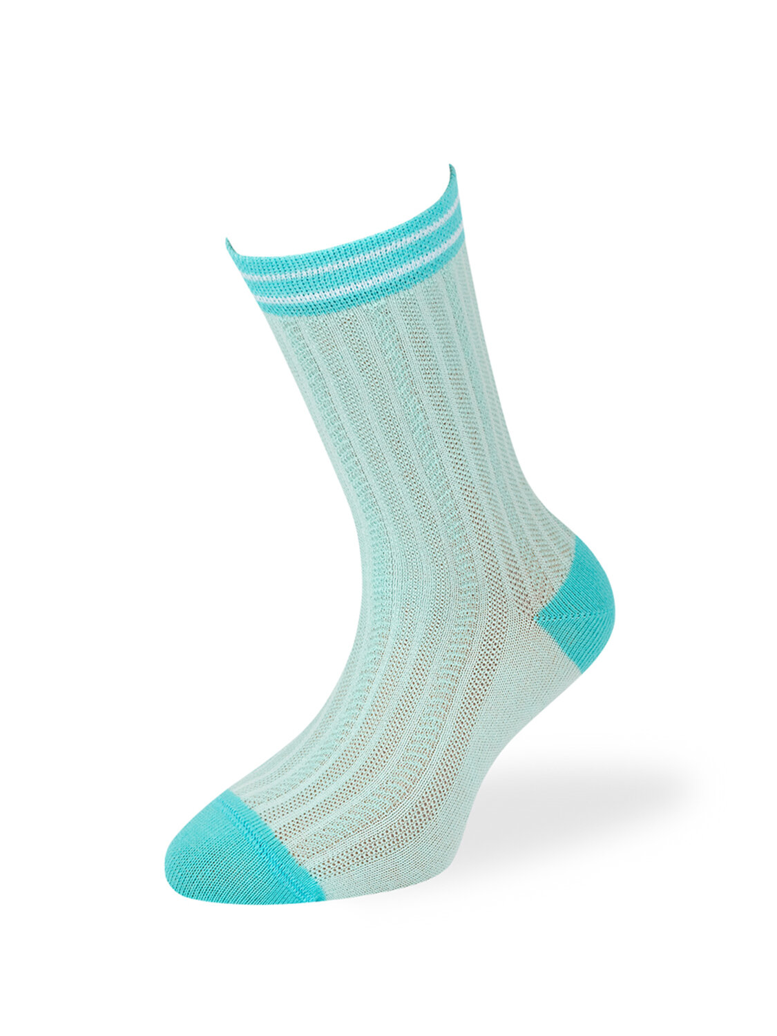 Omsa Носки 474464 OMSA kids Calzino 21C00 ажур - цветная пятка и мысок Blu Сhiaro (Голубой)