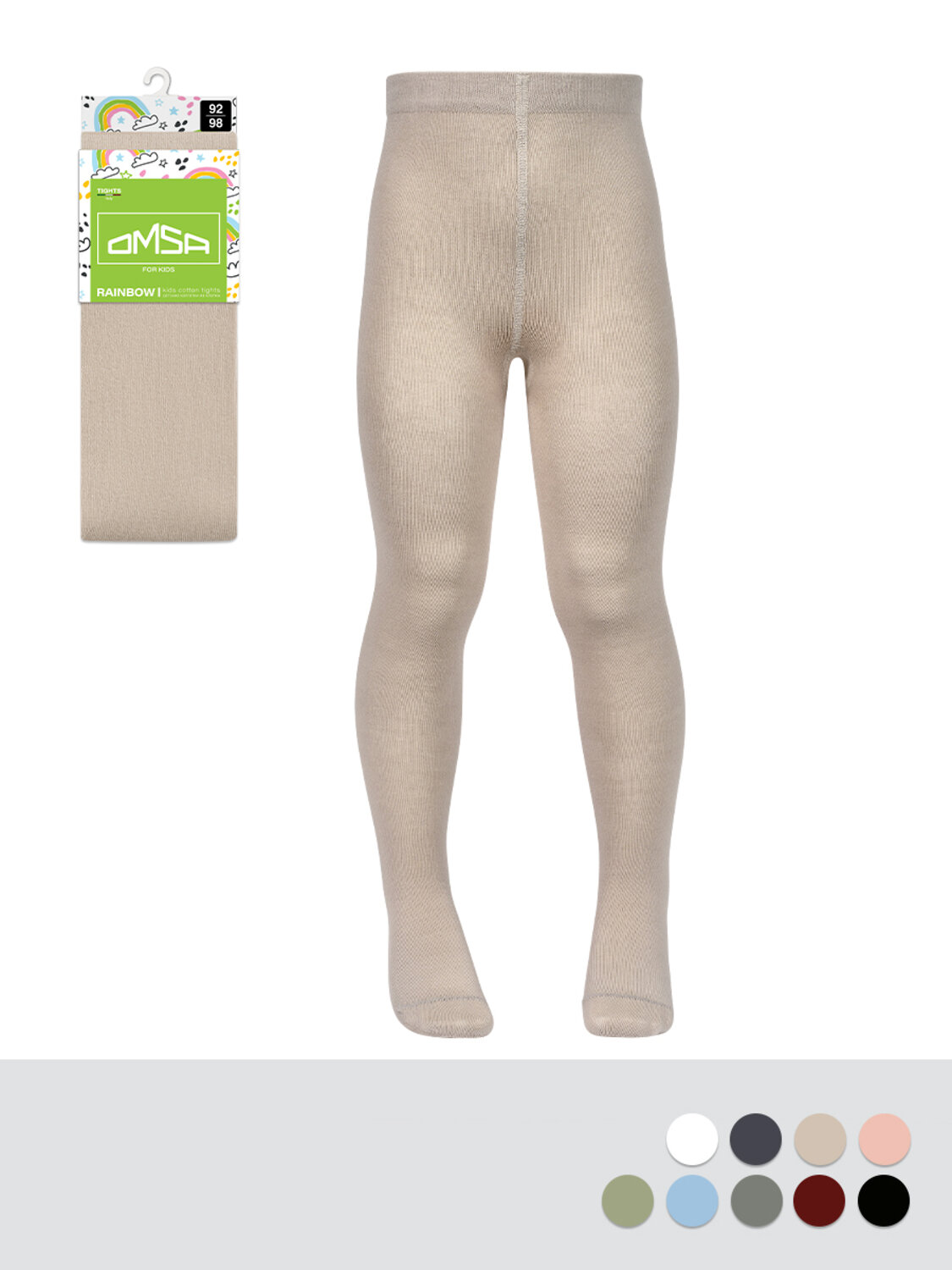 Omsa Колготки 476488 OMSA kids Collant 11С02-2 школа гладь без пятки Latte (Молочный)
