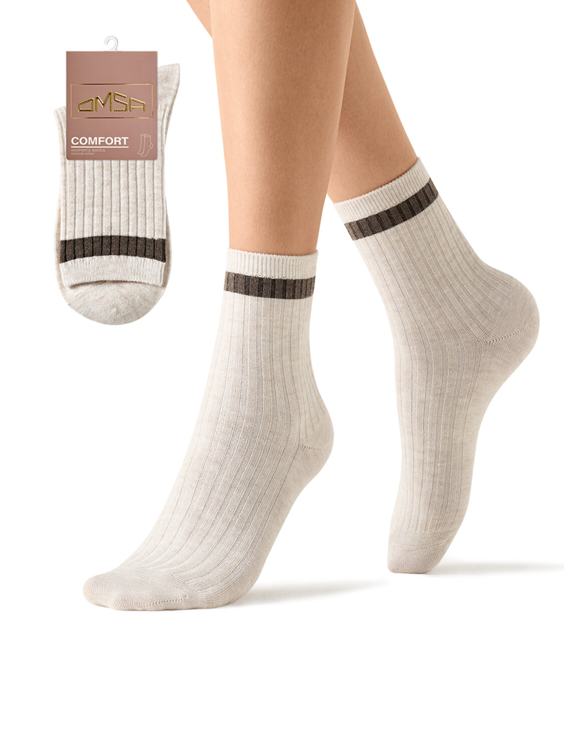 Omsa Носки 479207 OMSA COMFORT 355 с высокой резинкой Avorio (Молочный)