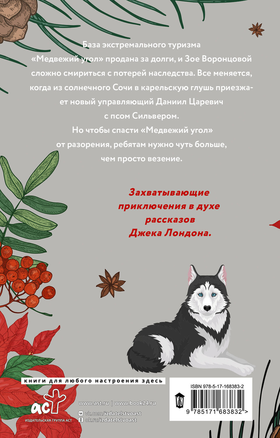 АСТ Женя Онегина "Зима, любовь, экстрим и хаски" 480327 978-5-17-168383-2