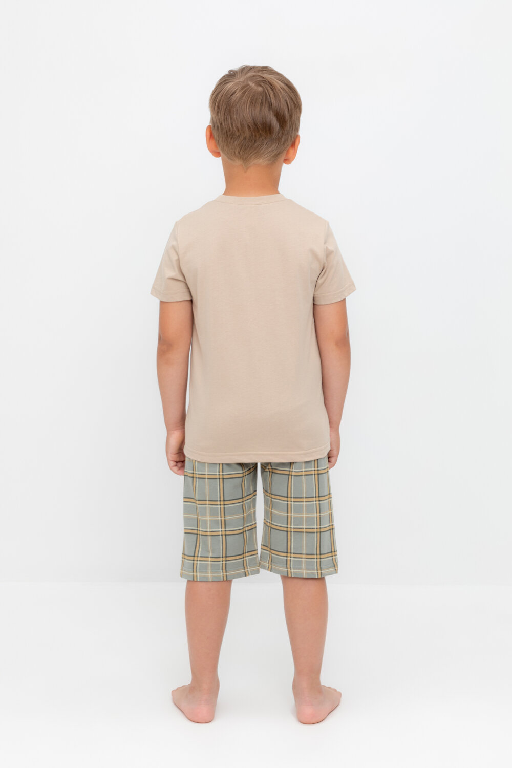 CROCKID Пижама 487428 К 1528-1 тем.бежевый, шотландская клетка