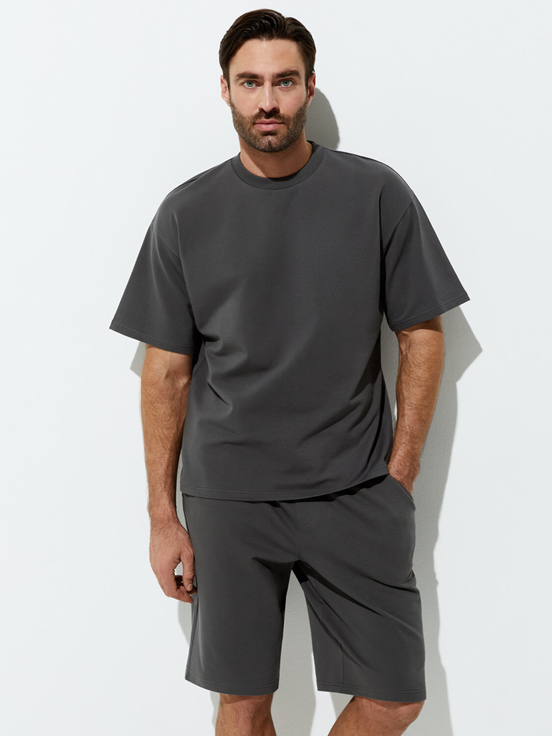 Omsa Футболка 526311 OmU 1453С Футболка мужская OVERSIZE, CO+EL Grafite (Серый)