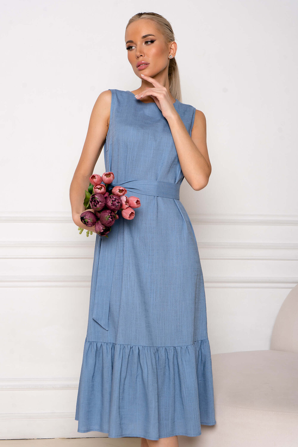 LT Collection Платье 528648 П13105-45М голубой
