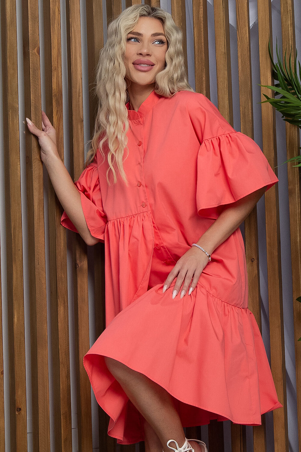 LT Collection Платье 532680 П13343-36М коралловый