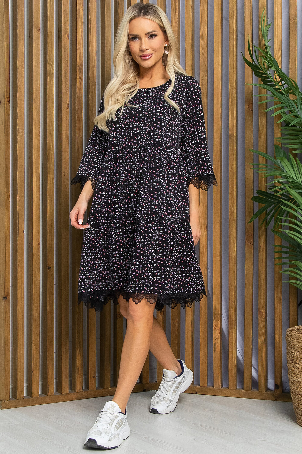 LT Collection Платье 532689 П13401-18М чёрно-розовый