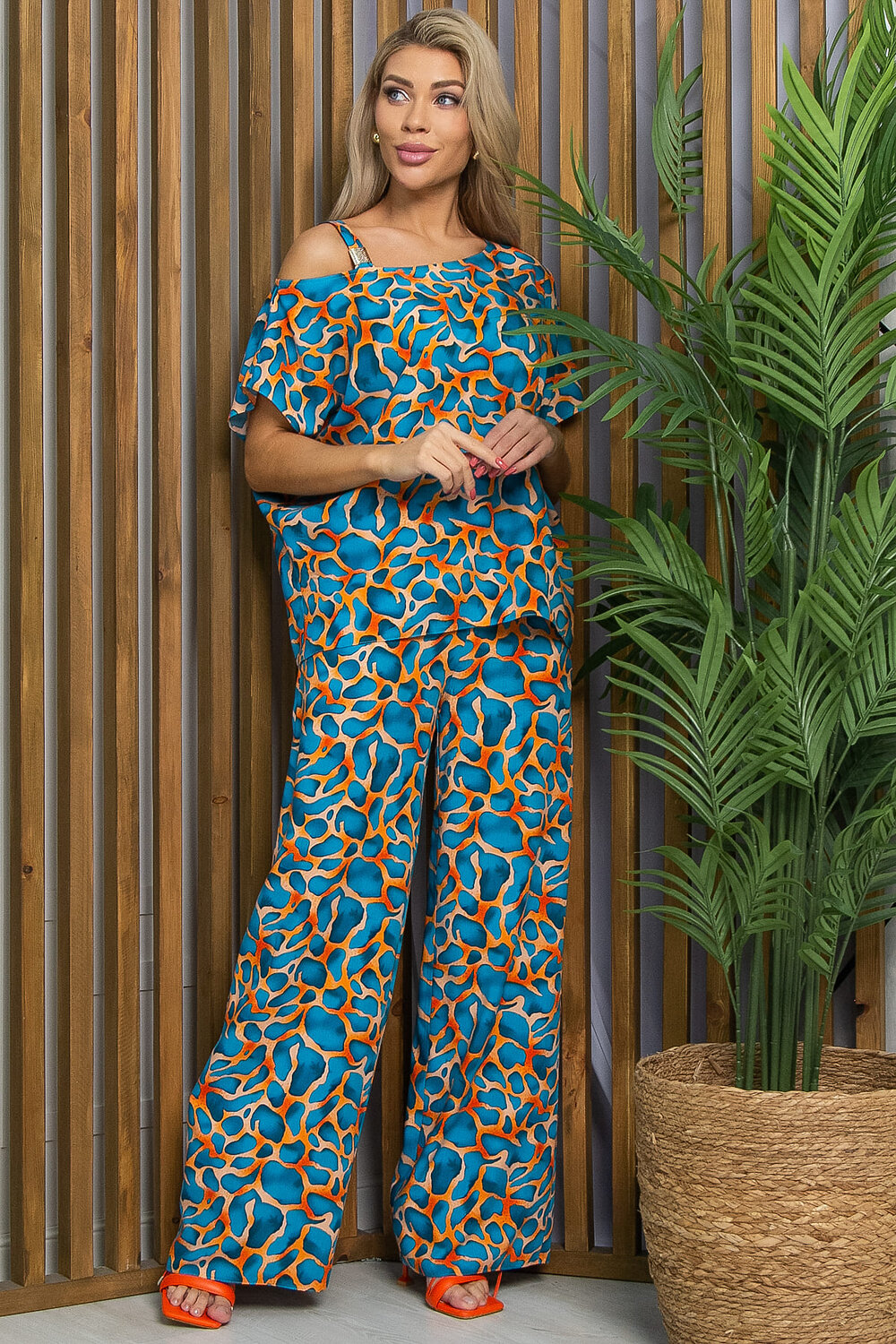 LT Collection Костюм 532713 К13457-5М голубо-оранжевый