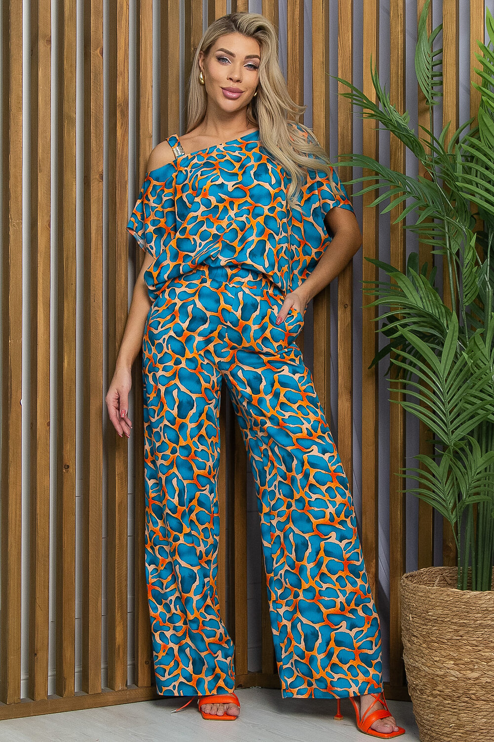 LT Collection Костюм 532713 К13457-5М голубо-оранжевый