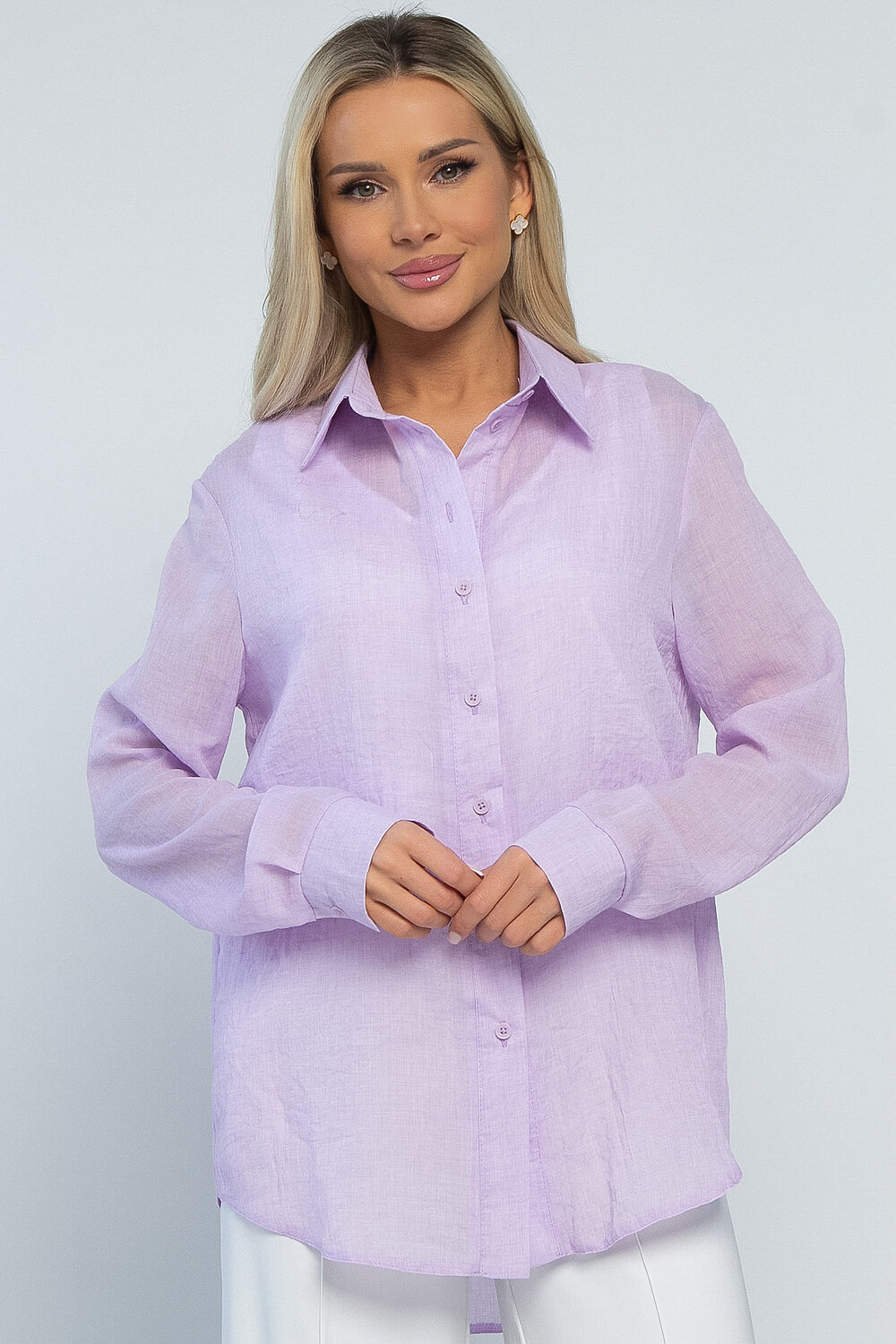 LT Collection Рубашка 532730 Б13486-7М лавандовый