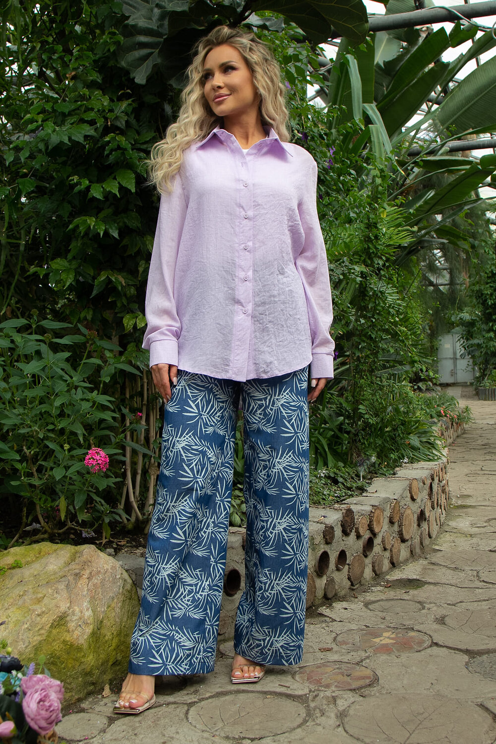 LT Collection Рубашка 532730 Б13486-7М лавандовый