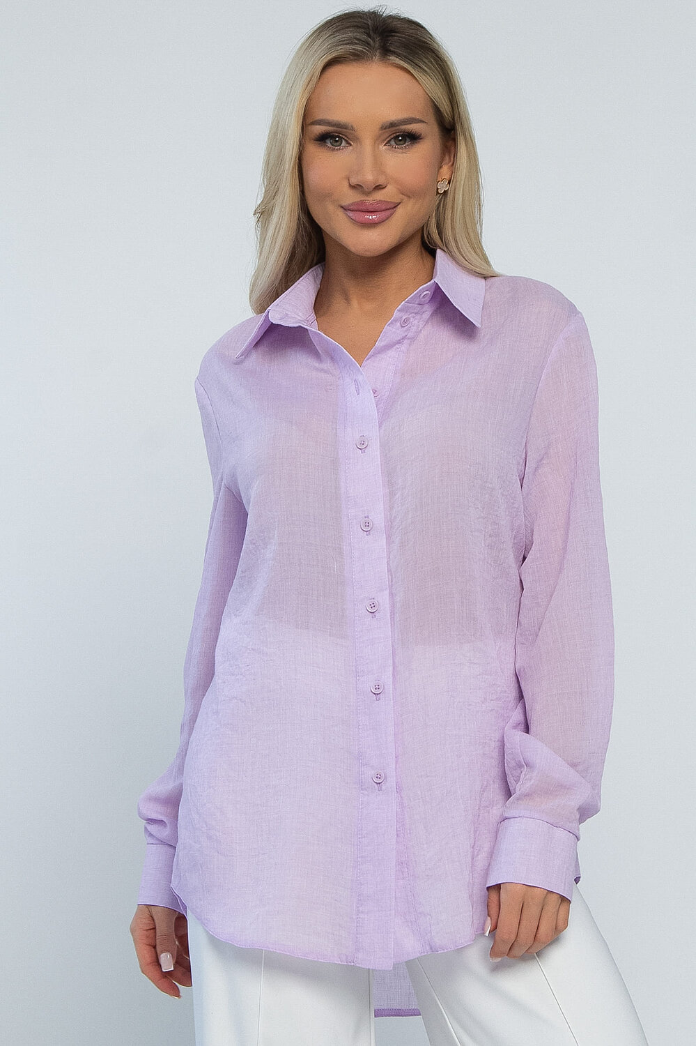 LT Collection Рубашка 532730 Б13486-7М лавандовый