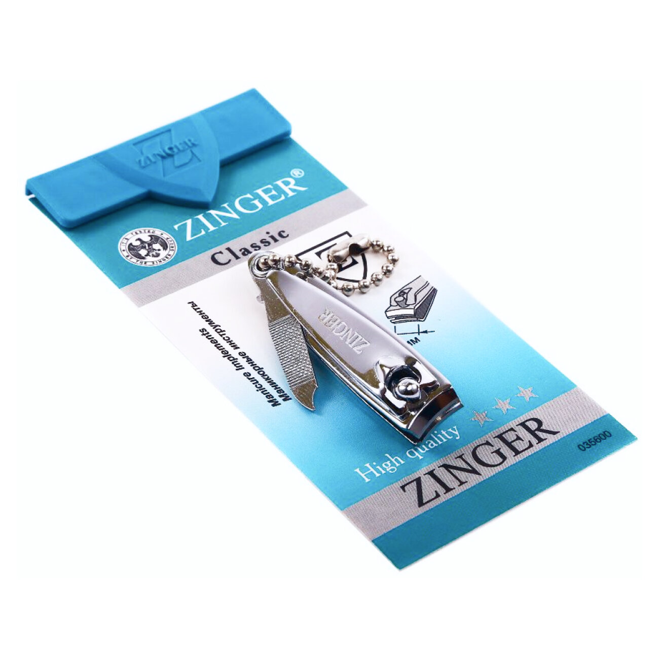 Zinger Книпсер для ногтей с пилкой и цепочкой / Classic SLN-602 FC, 9 мм 533515 2046