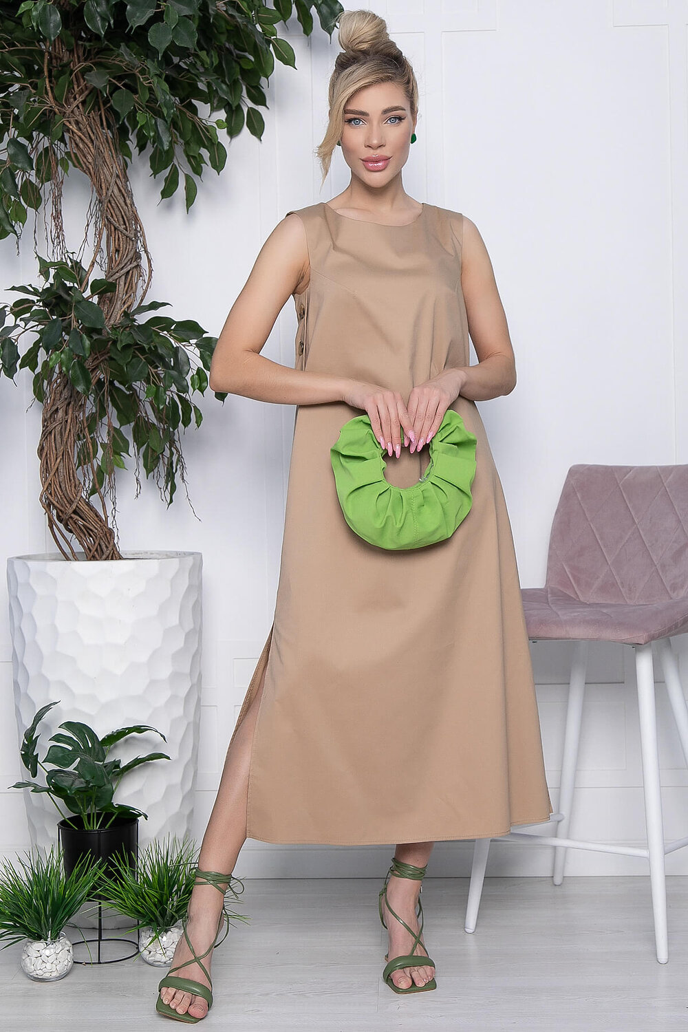 LT Collection Платье 533676 П13437-2М бежевый