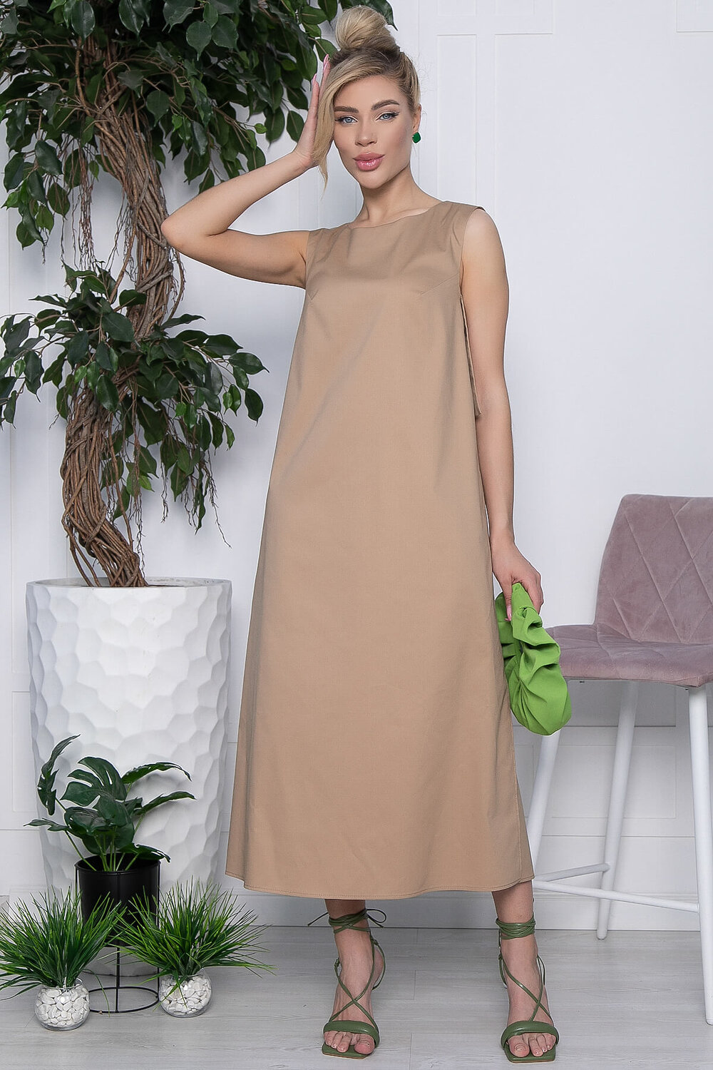 LT Collection Платье 533676 П13437-2М бежевый