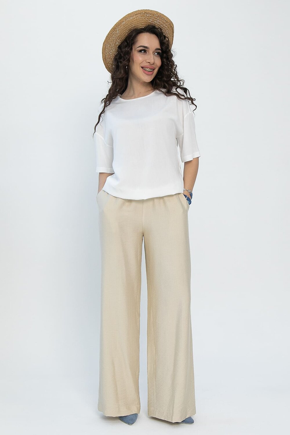 LT Collection Блуза 533685 Б13530-25М белый