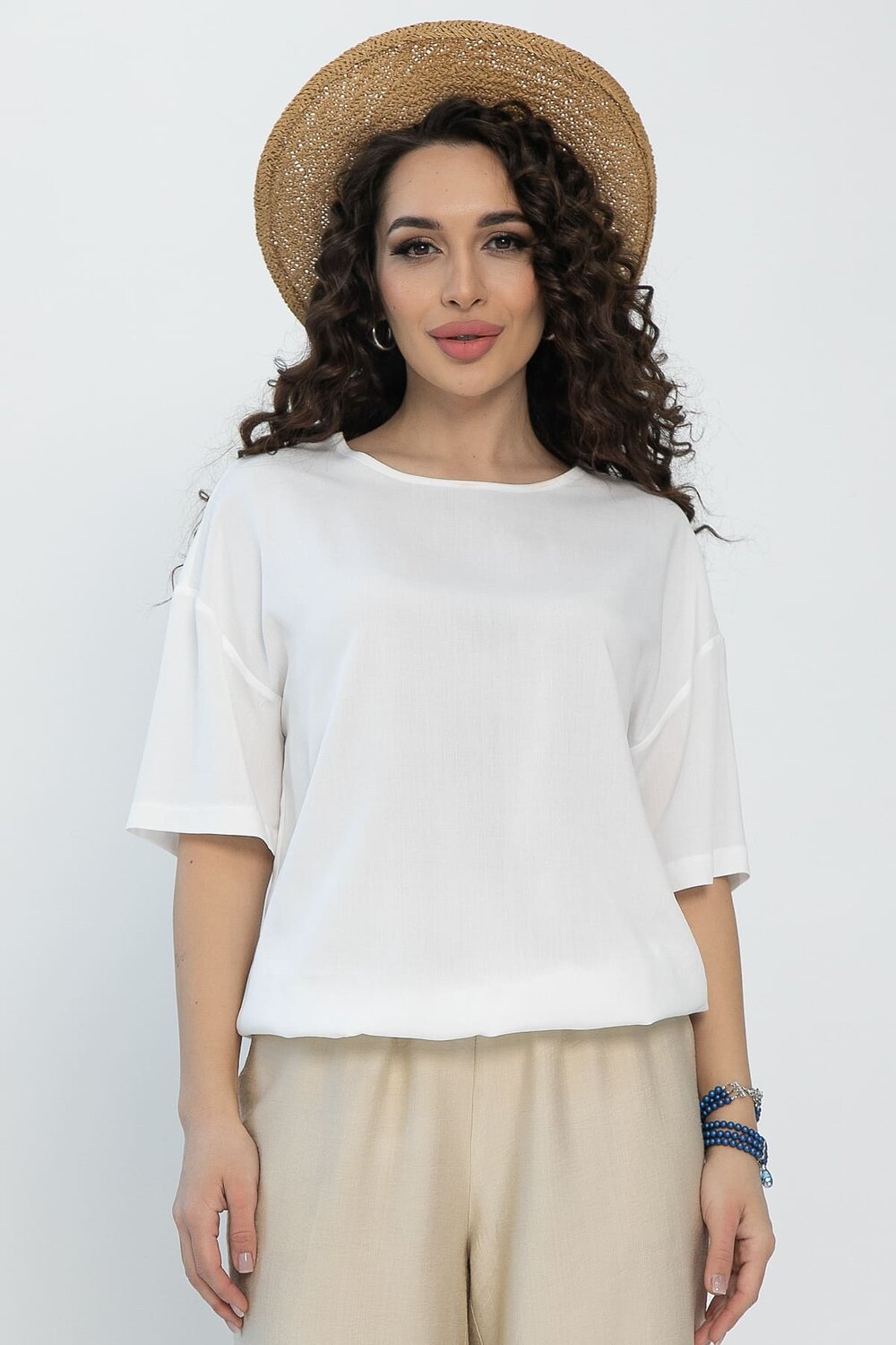 LT Collection Блуза 533685 Б13530-25М белый