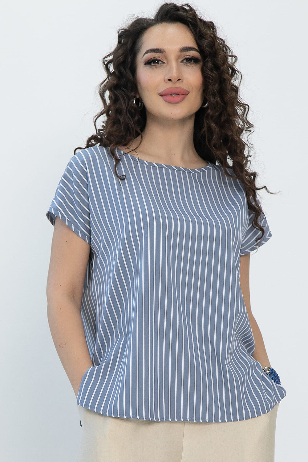 LT Collection Блуза 534678 Б13540-1М джинсовый
