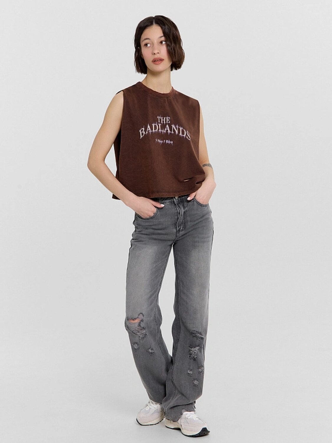 MARK FORMELLE Топ 534736 112992R коричневый acid wash +печать