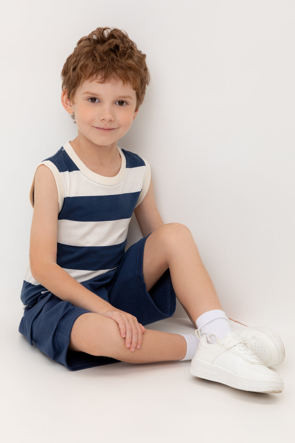 CROCKID Майка 534867 КР 302476-1 синий, суровый, полоска