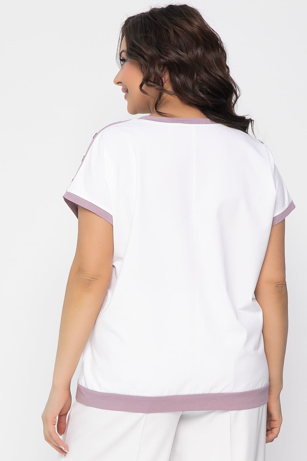 LT Collection Блуза 535329 Б13403-20М бело-сиреневый